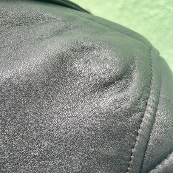 The Arrivals Rainier Zero Jacket Leather Moto Motorcycle Gray Cropped Casual M - Picture 10 of 12